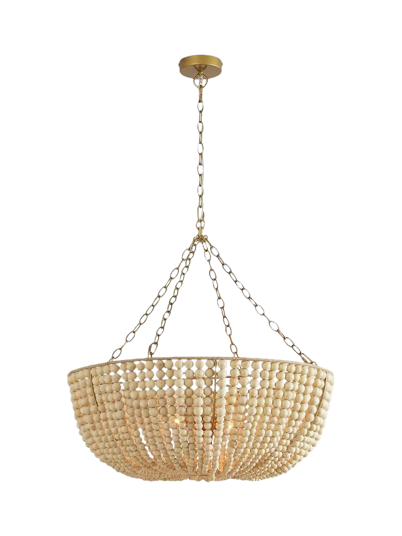 Pottery Barn Bristol bowl beaded wood chandelier 76cm - British product