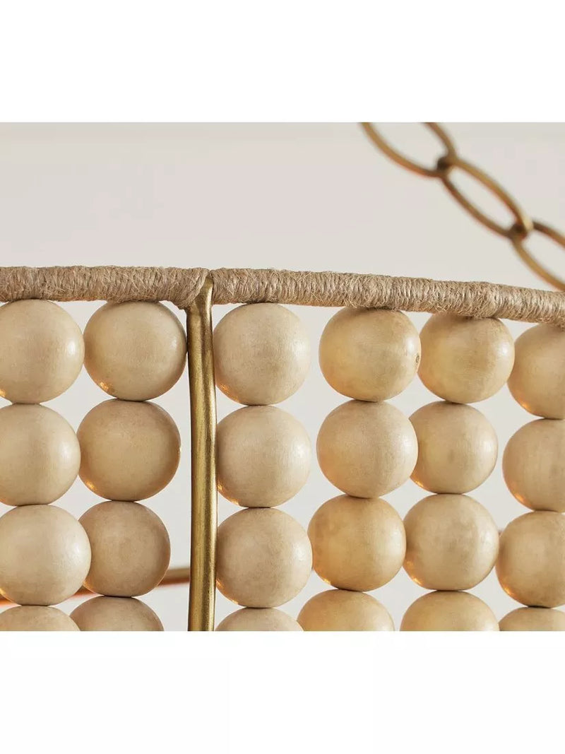 Pottery Barn Bristol bowl beaded wood chandelier 76cm - British product