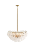 Pottery Barn Florence large crystal chandelier vintage brass - British product