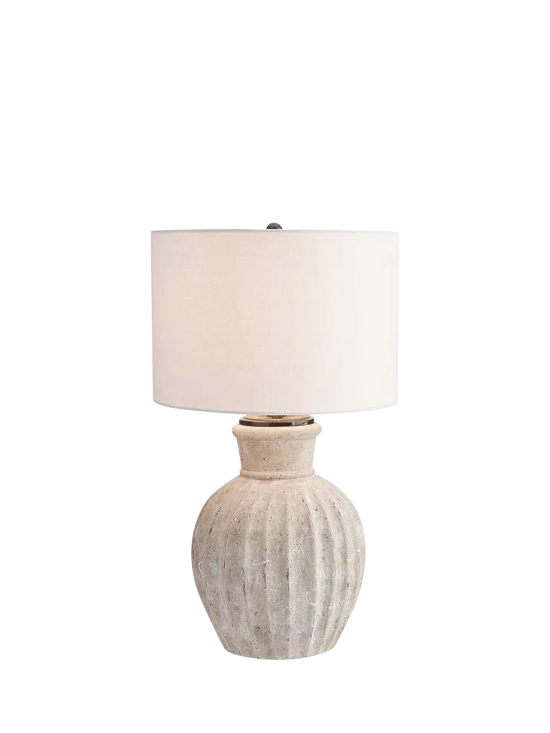 Pottery Barn Anders large fluted terracotta table lamp (British brand)
