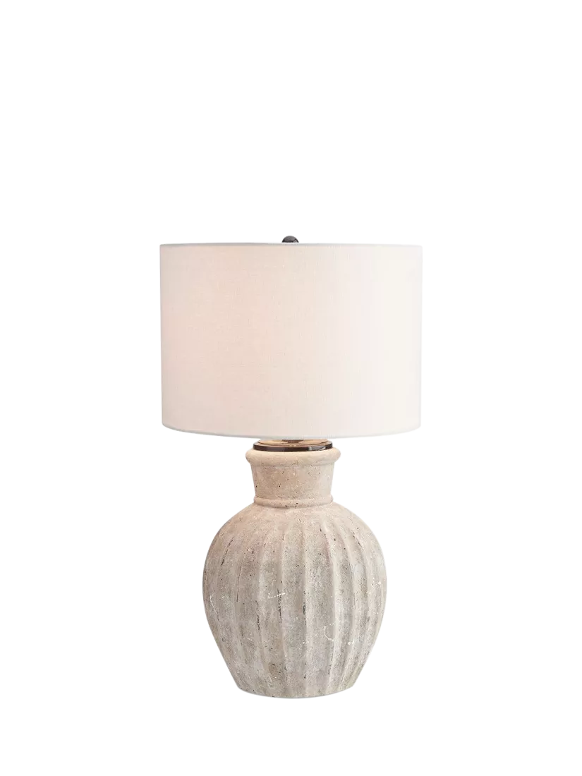 Pottery Barn Anders large fluted terracotta table lamp (British brand)