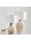 Pottery Barn Anders large fluted terracotta table lamp (British brand)