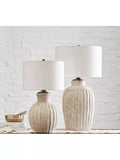 Pottery Barn Anders large fluted terracotta table lamp (British brand)