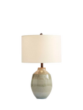 Pottery Barn Ezra small ceramic table lamp in teal, UK version