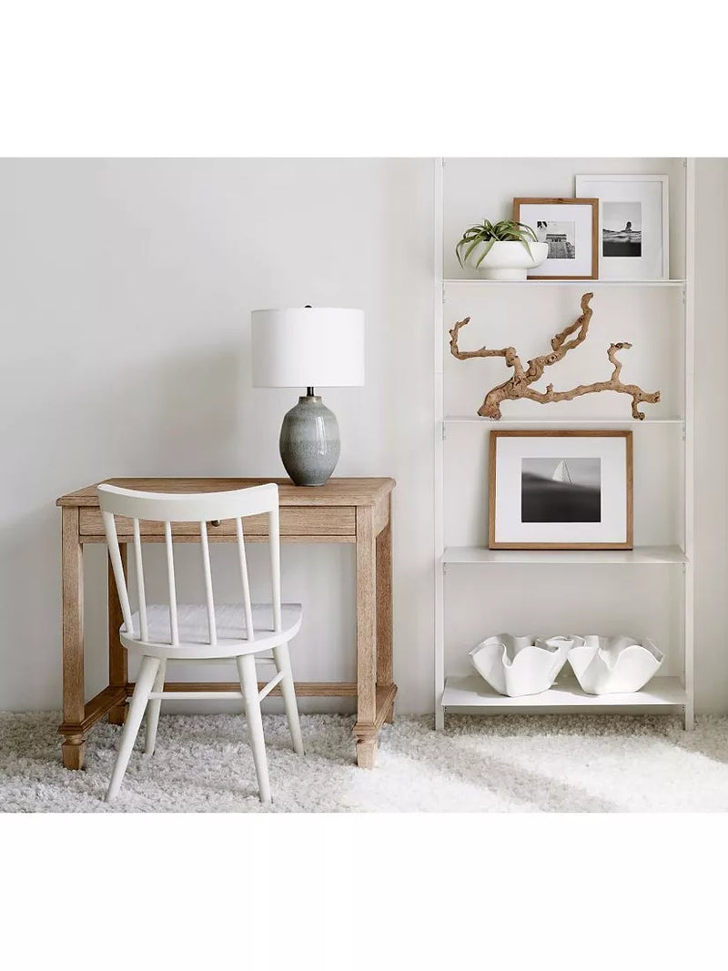 Pottery Barn Ezra small ceramic table lamp in teal, UK version