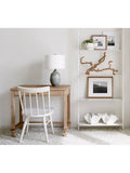 Pottery Barn Ezra small ceramic table lamp in teal, UK version