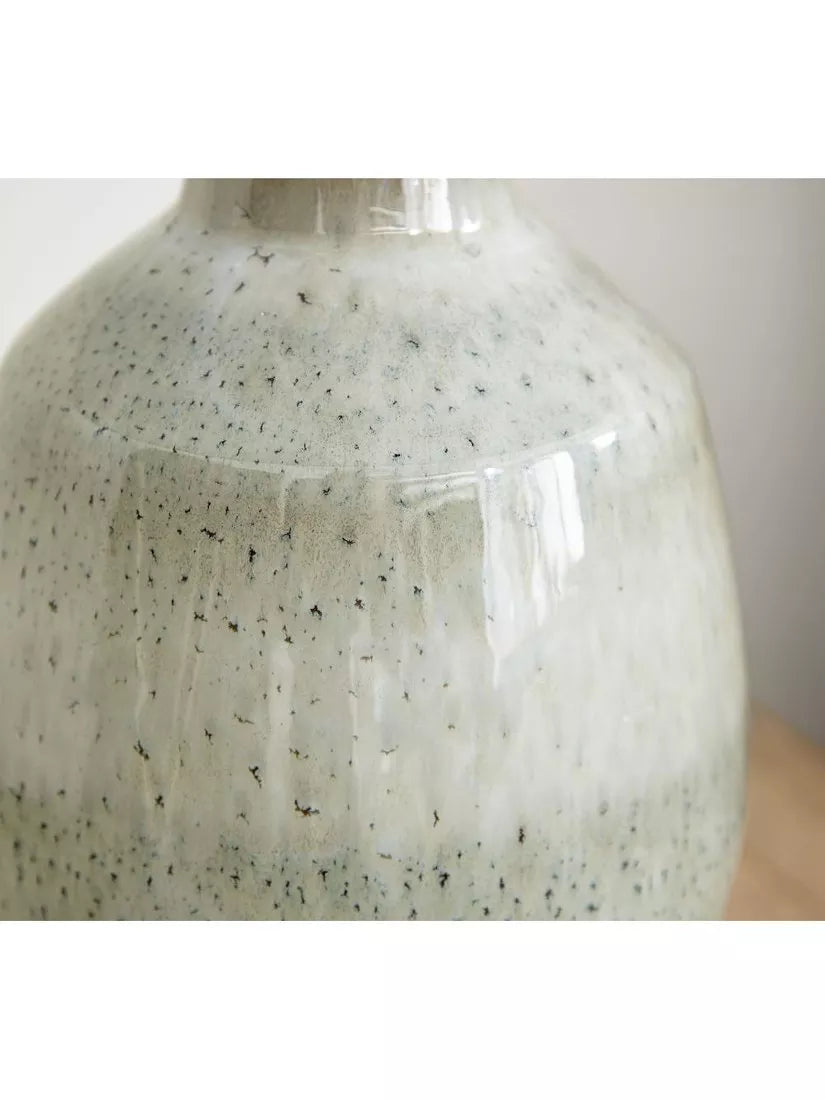 Pottery Barn Ezra small ceramic table lamp in teal, UK version