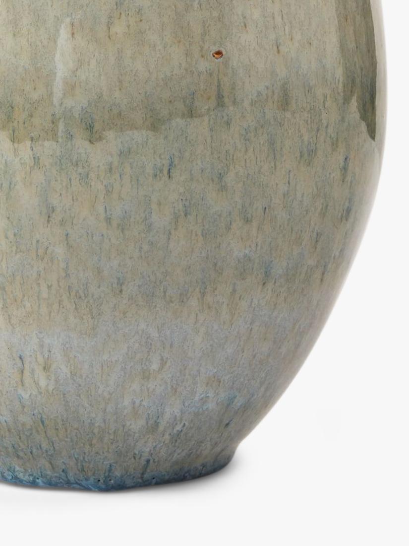 Pottery Barn Ezra small ceramic table lamp in teal, UK version