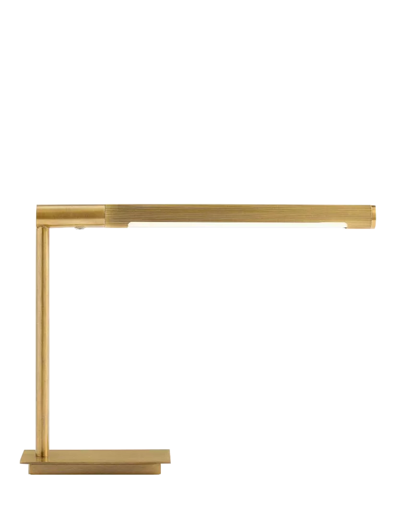 Pottery Barn Lawrence table lamp in Vintage Brass, imported from the UK
