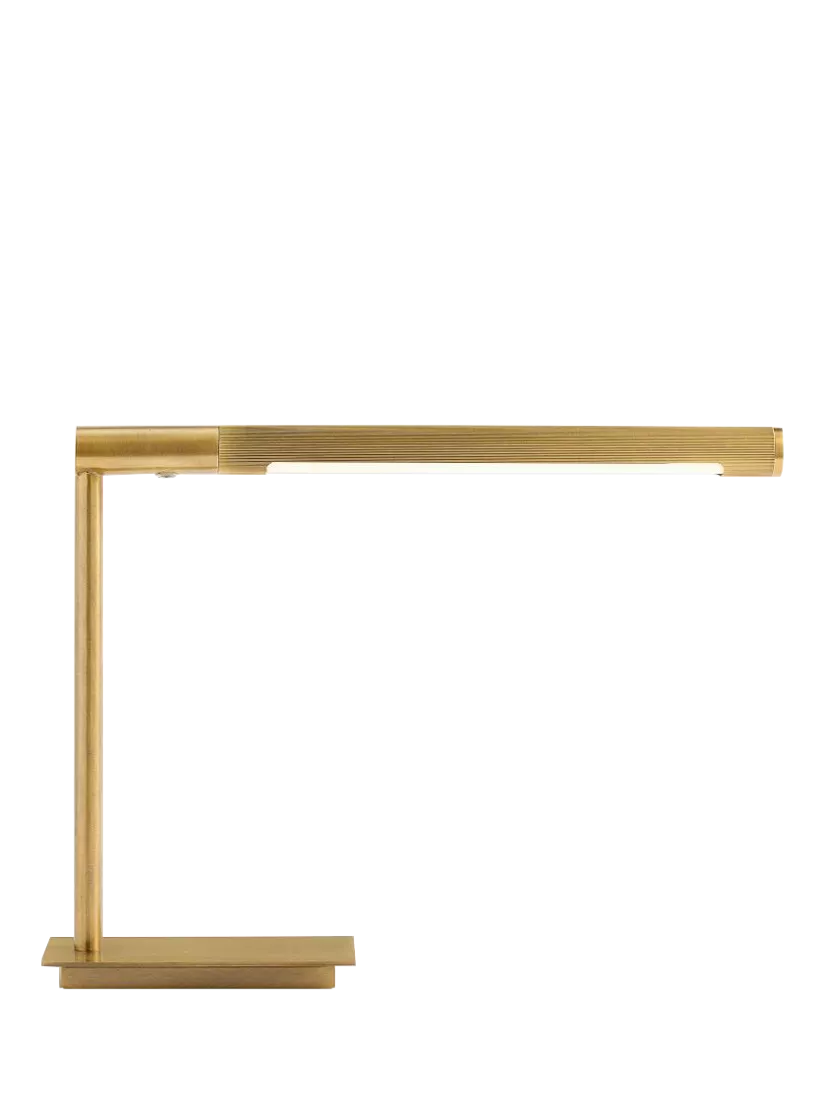 Pottery Barn Lawrence table lamp in Vintage Brass, imported from the UK
