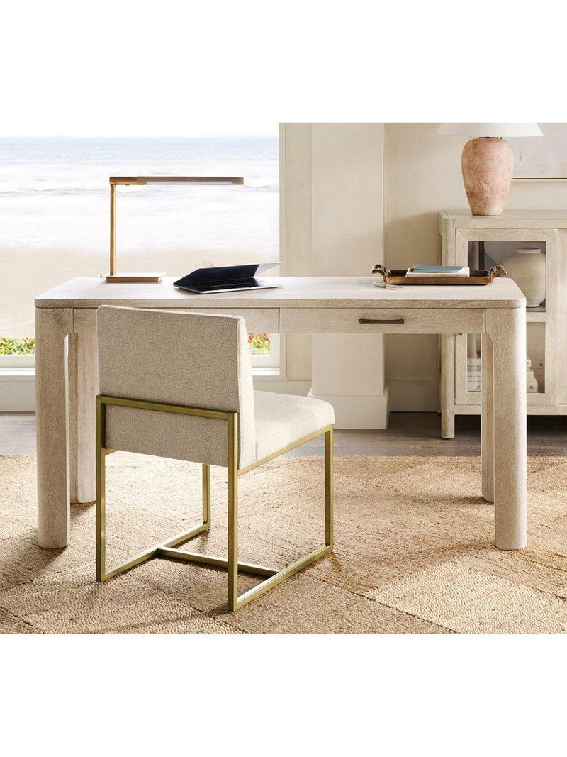 Pottery Barn Lawrence table lamp in Vintage Brass, imported from the UK