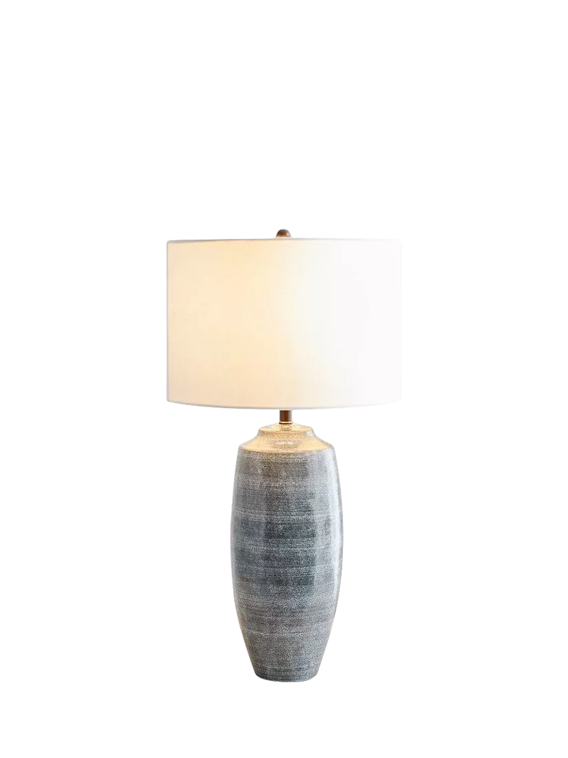 Pottery Barn Marin small ceramic table lamp dark blue (British brand)