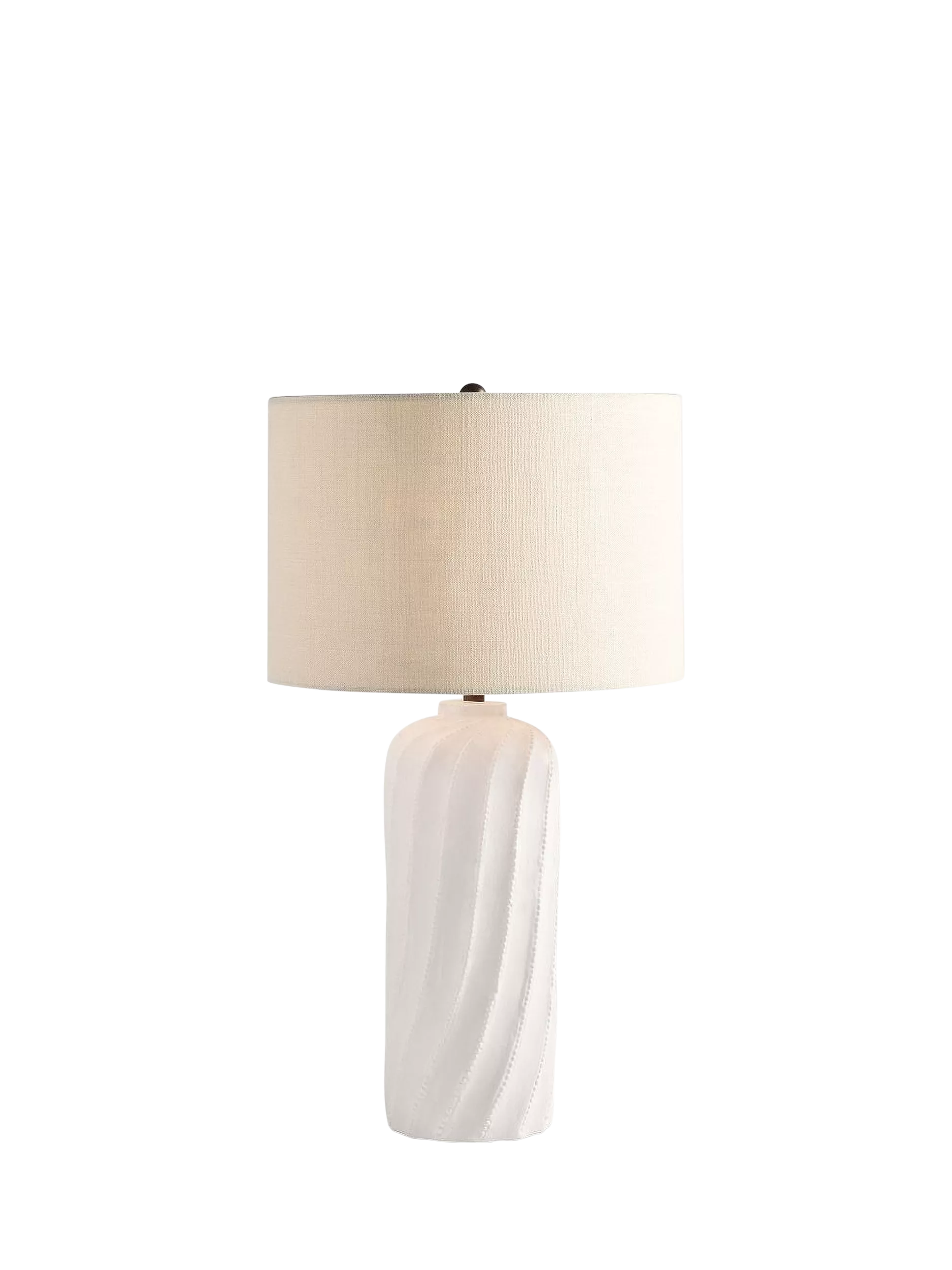 Pottery Barn Ollie Twist ceramic table lamp white, UK version