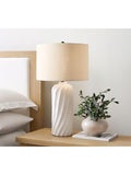 Pottery Barn Ollie Twist ceramic table lamp white, UK version