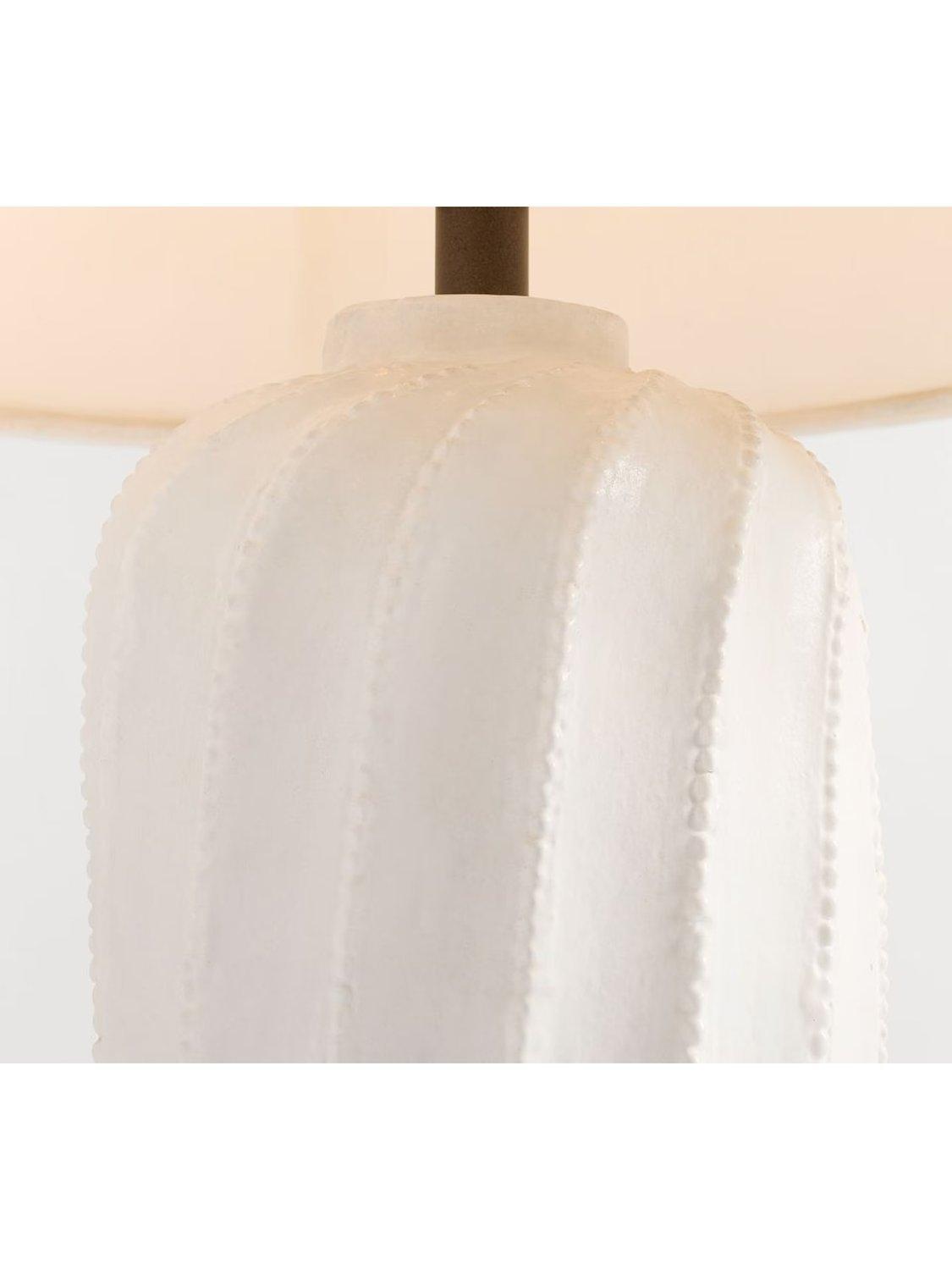 Pottery Barn Ollie Twist ceramic table lamp white, UK version