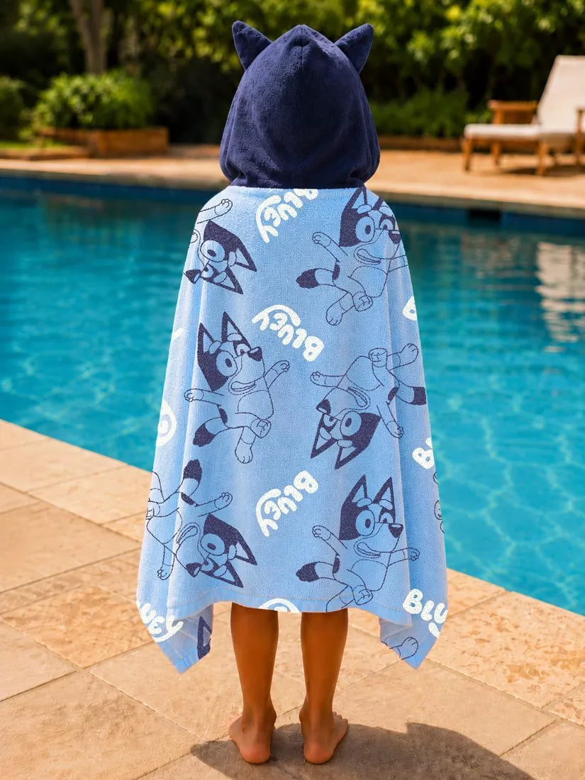 Bluey hooded kids towel for swimming (British brand)
