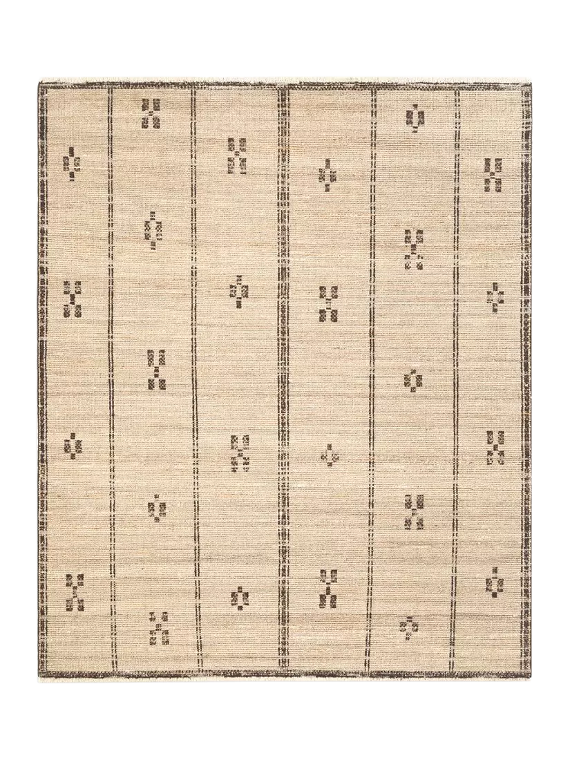 Pottery Barn Calliope wool rug Flax Black (British brand)