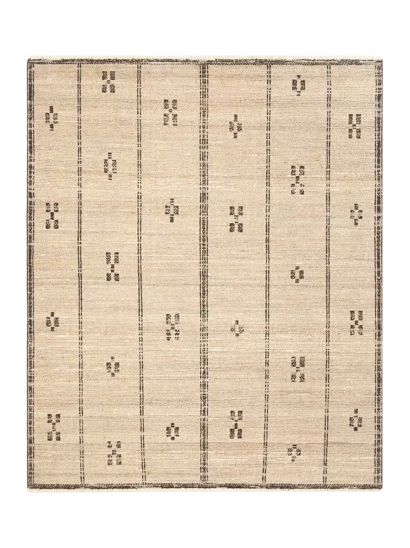 Pottery Barn Calliope wool rug Flax Black (British brand)