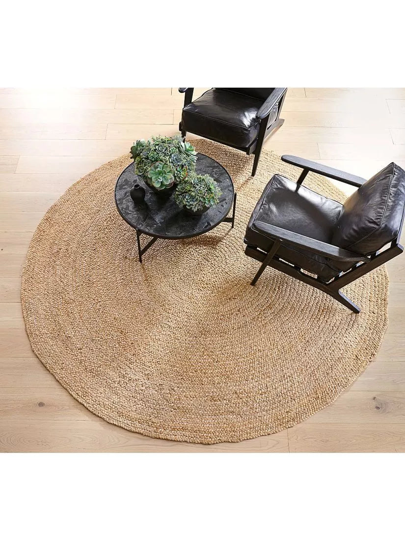 Pottery Barn round jute rug natural 244cm, UK version