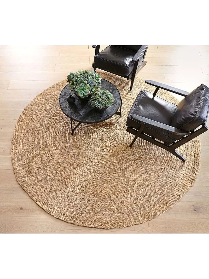 Pottery Barn round jute rug natural 244cm, UK version
