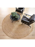 Pottery Barn round jute rug natural 244cm, UK version