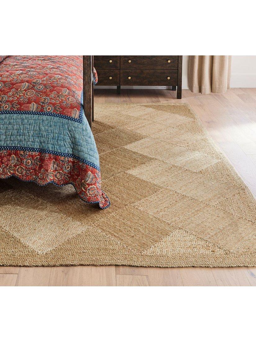 Pottery Barn Salvino pure jute rug natural 152x244cm, imported from the UK
