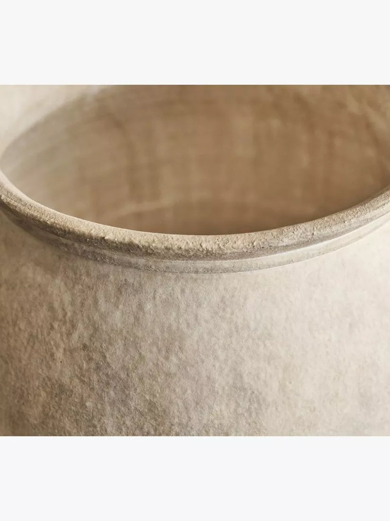 Pottery Barn artisan studio short earthenware vase 23cm, imported from the UK