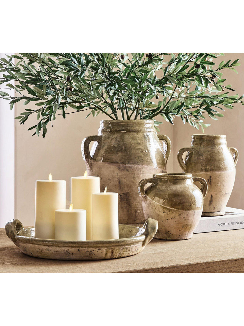 Pottery Barn terracotta vase sage H22cm - British product