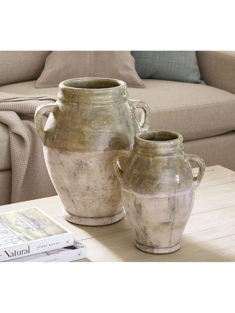 Pottery Barn terracotta vase sage H22cm - British product