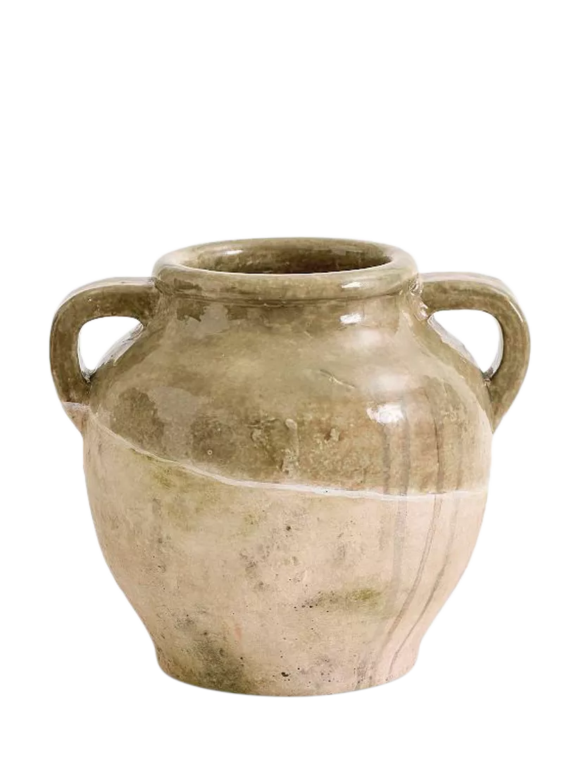 Pottery Barn French Pot Terracotta Vase Sage H22cm