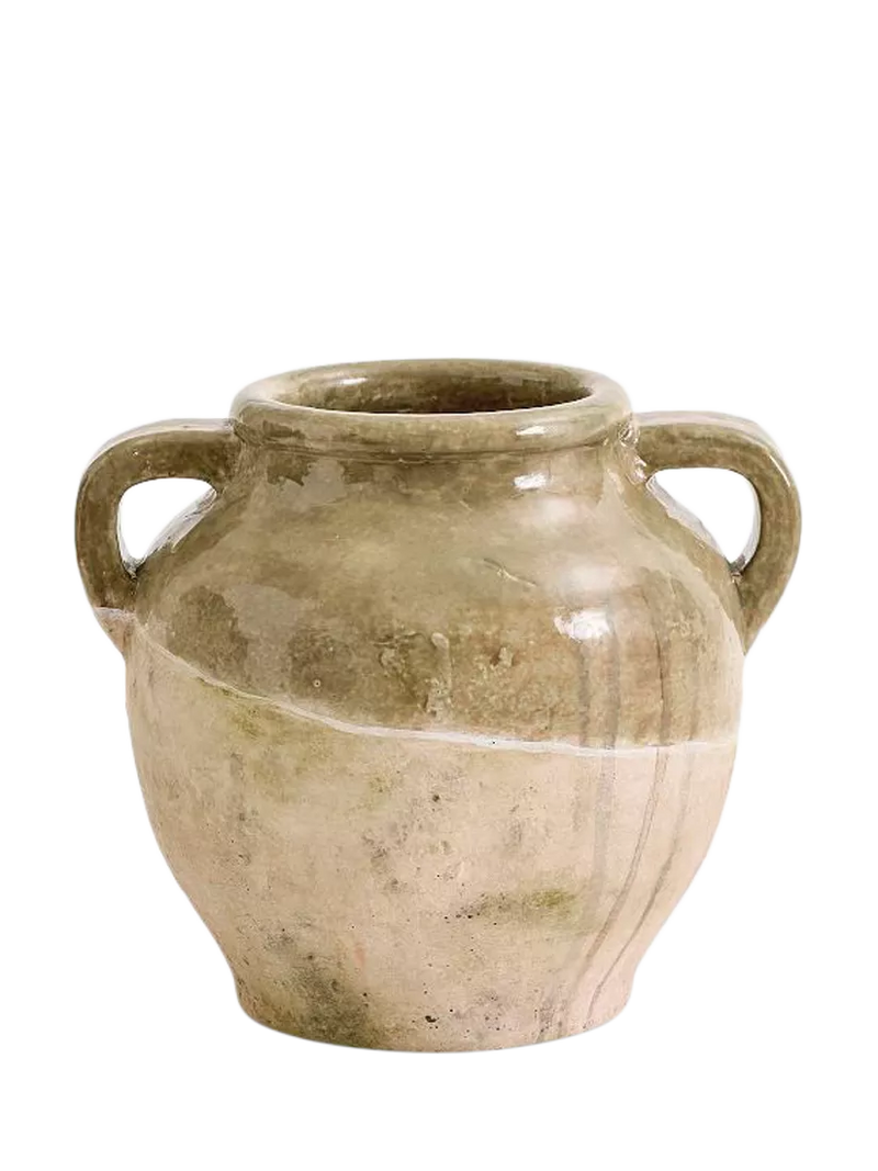 Pottery Barn French Pot Terracotta Vase Sage H22cm