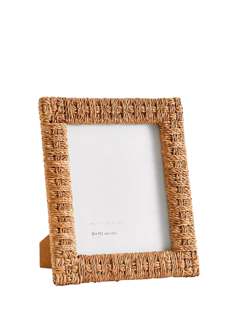 Pottery Barn Capitola Seagrass Rope Photo Frame Natural