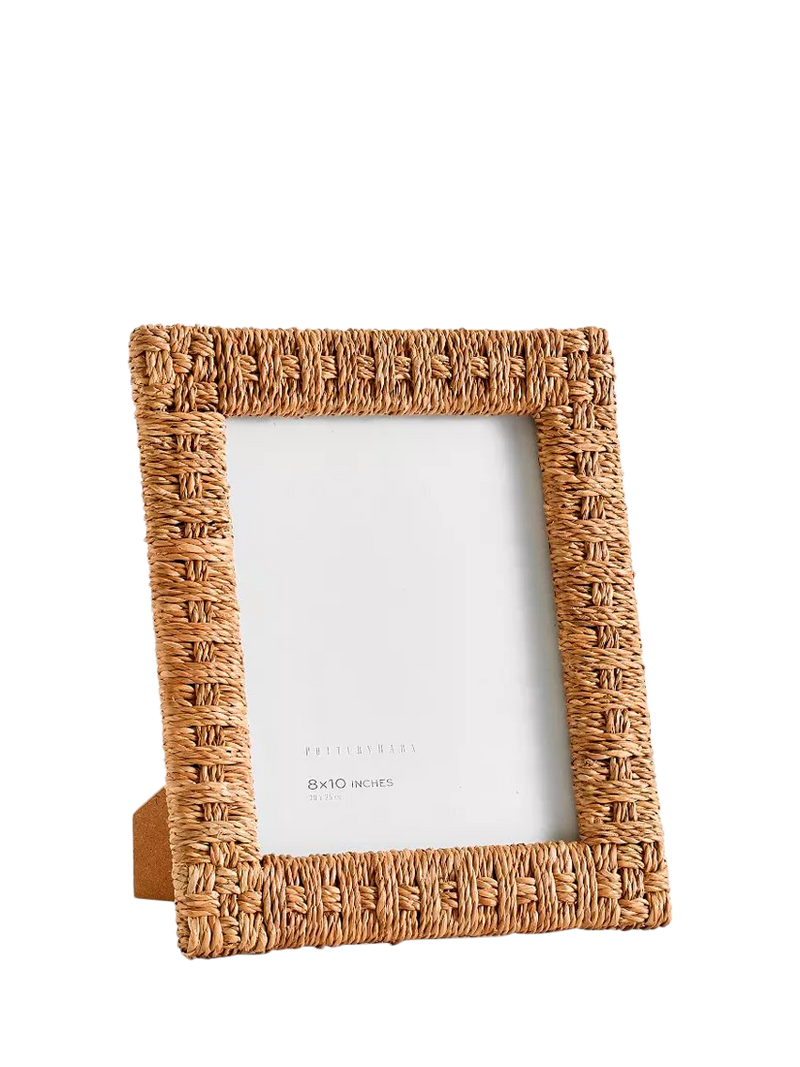 Pottery Barn Capitola Seagrass Rope Photo Frame Natural