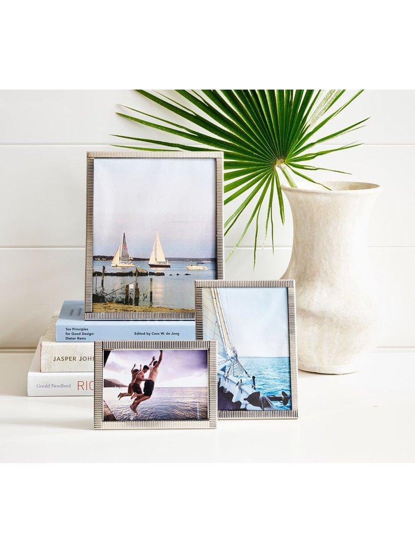 Pottery Barn Maeve textured metal photo frame silver, imported from the UK