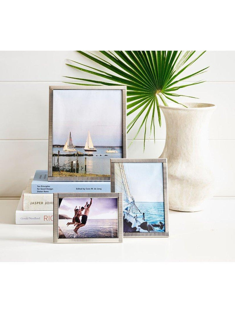 Pottery Barn Maeve textured metal photo frame silver, imported from the UK