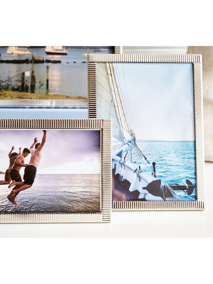 Pottery Barn Maeve textured metal photo frame silver, imported from the UK