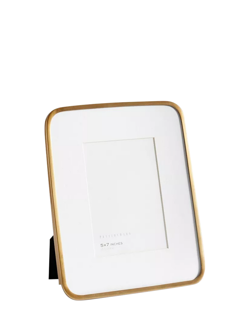 Pottery Barn Radius Photo Frame & Mount, Brass, 10x15cm