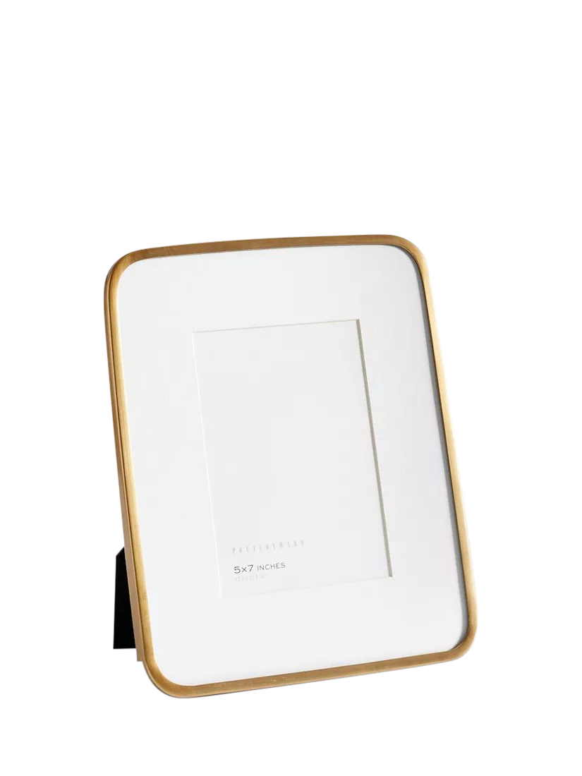 Pottery Barn Radius Photo Frame & Mount, Brass, 10x15cm