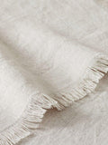 Pottery Barn frayed linen tablecloth light flax 127cm, imported from the UK