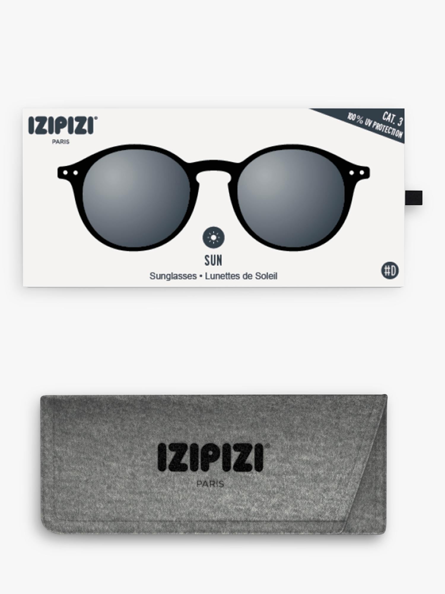 IZIPIZI round sunglasses with black lenses, imported from the UK