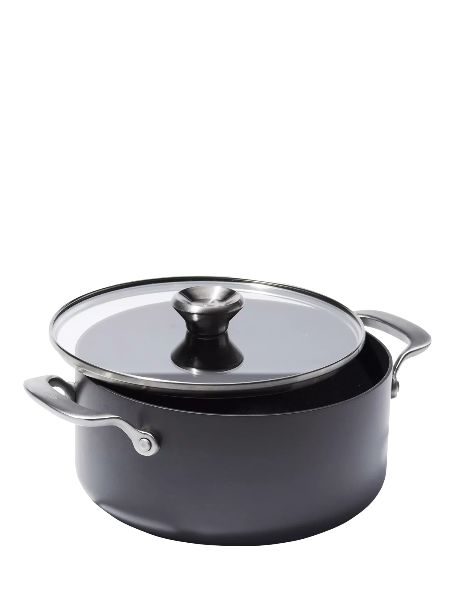 OXO Professional Hard Anodised Aluminium Ceramic Non-Stick Stockpot & Lid, 24cm