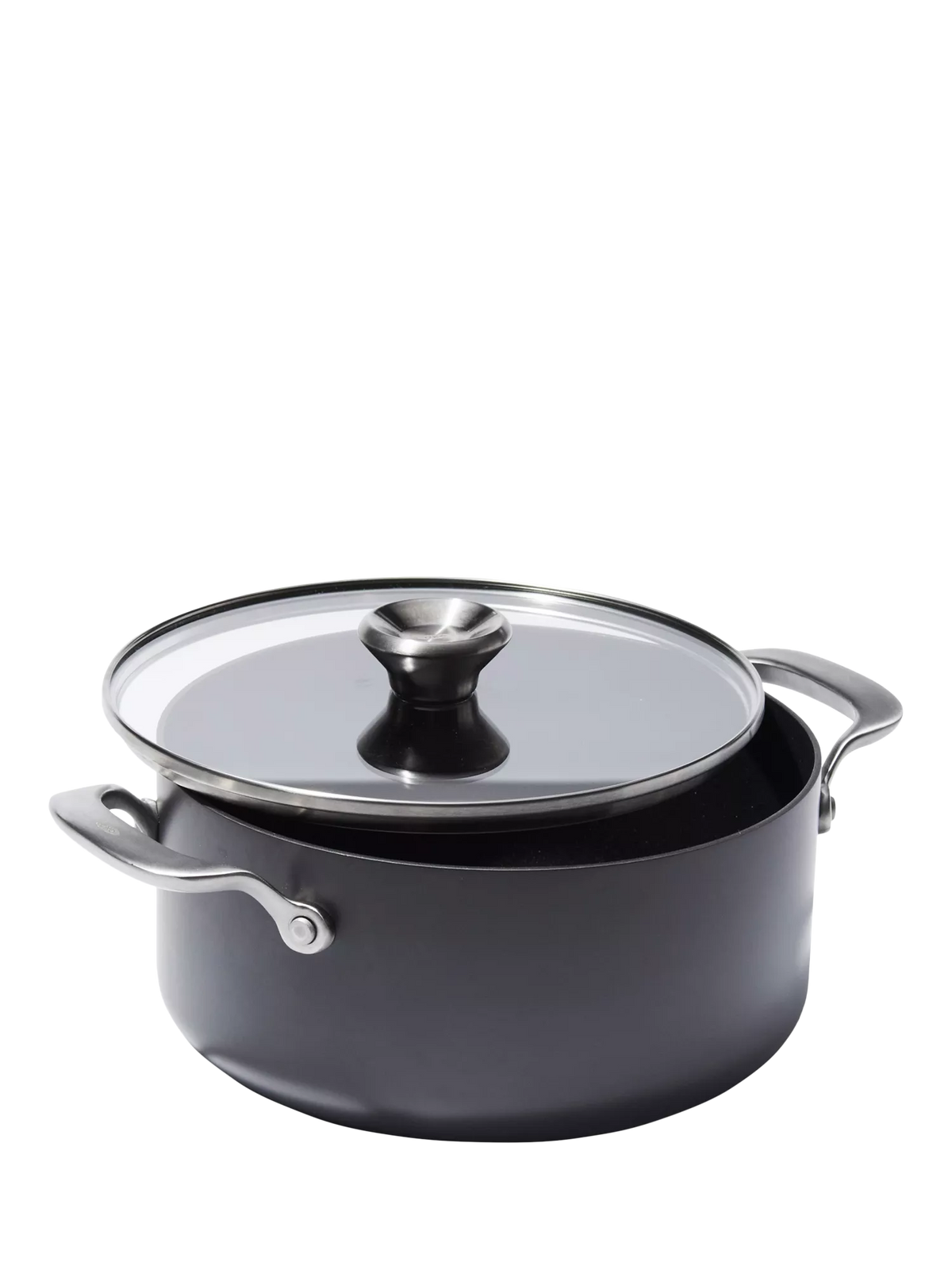 OXO Professional Hard Anodised Aluminium Ceramic Non-Stick Stockpot & Lid, 24cm