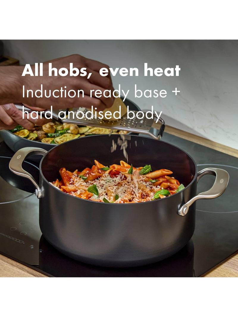 OXO Professional hard anodised aluminium stockpot 24cm, imported from the UK