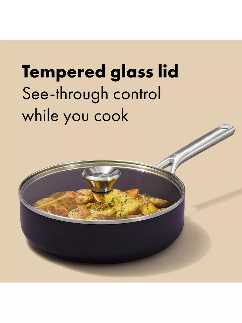 OXO 24cm ceramic non-stick sauté pan with lid (British brand)