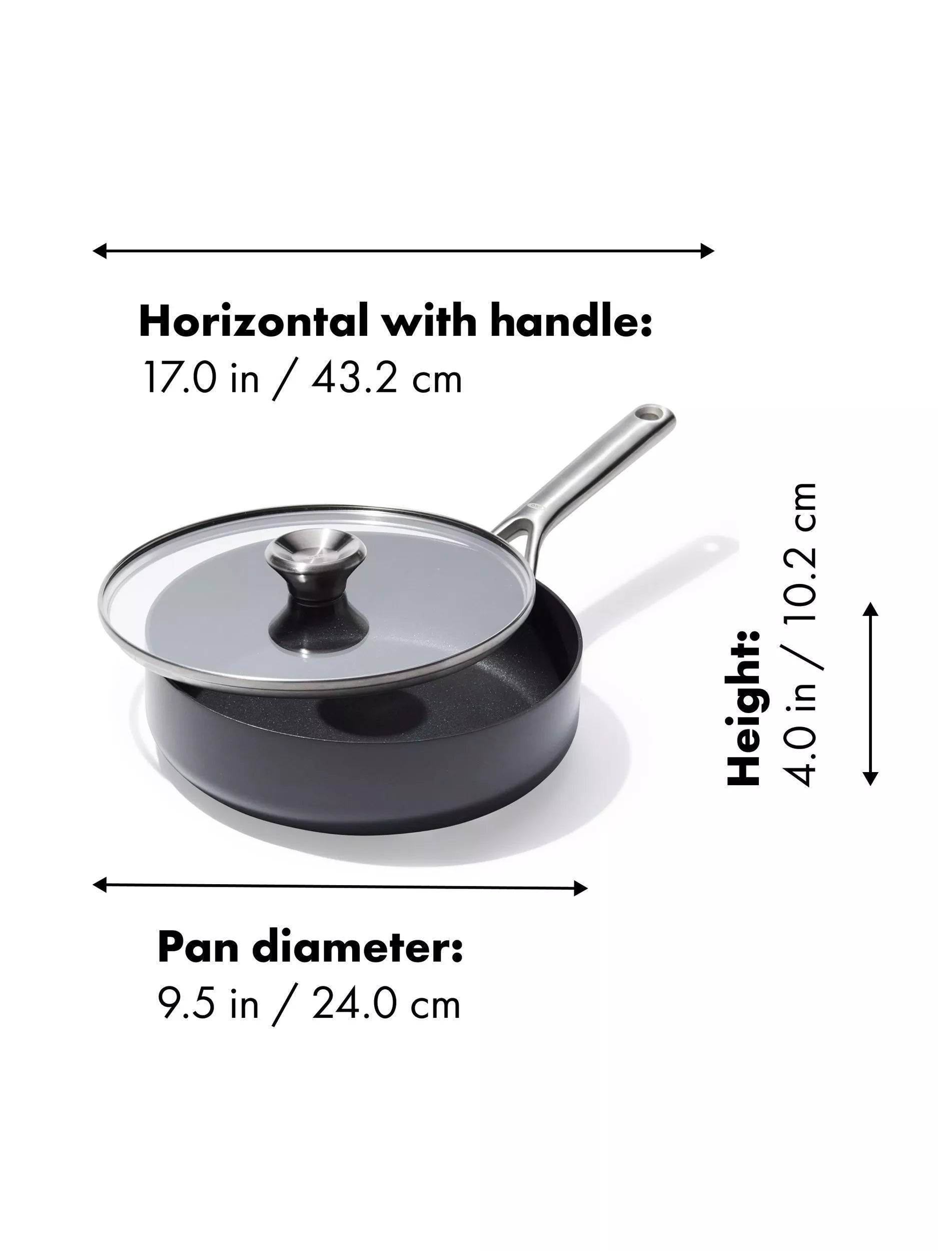 OXO 24cm ceramic non-stick sauté pan with lid (British brand)