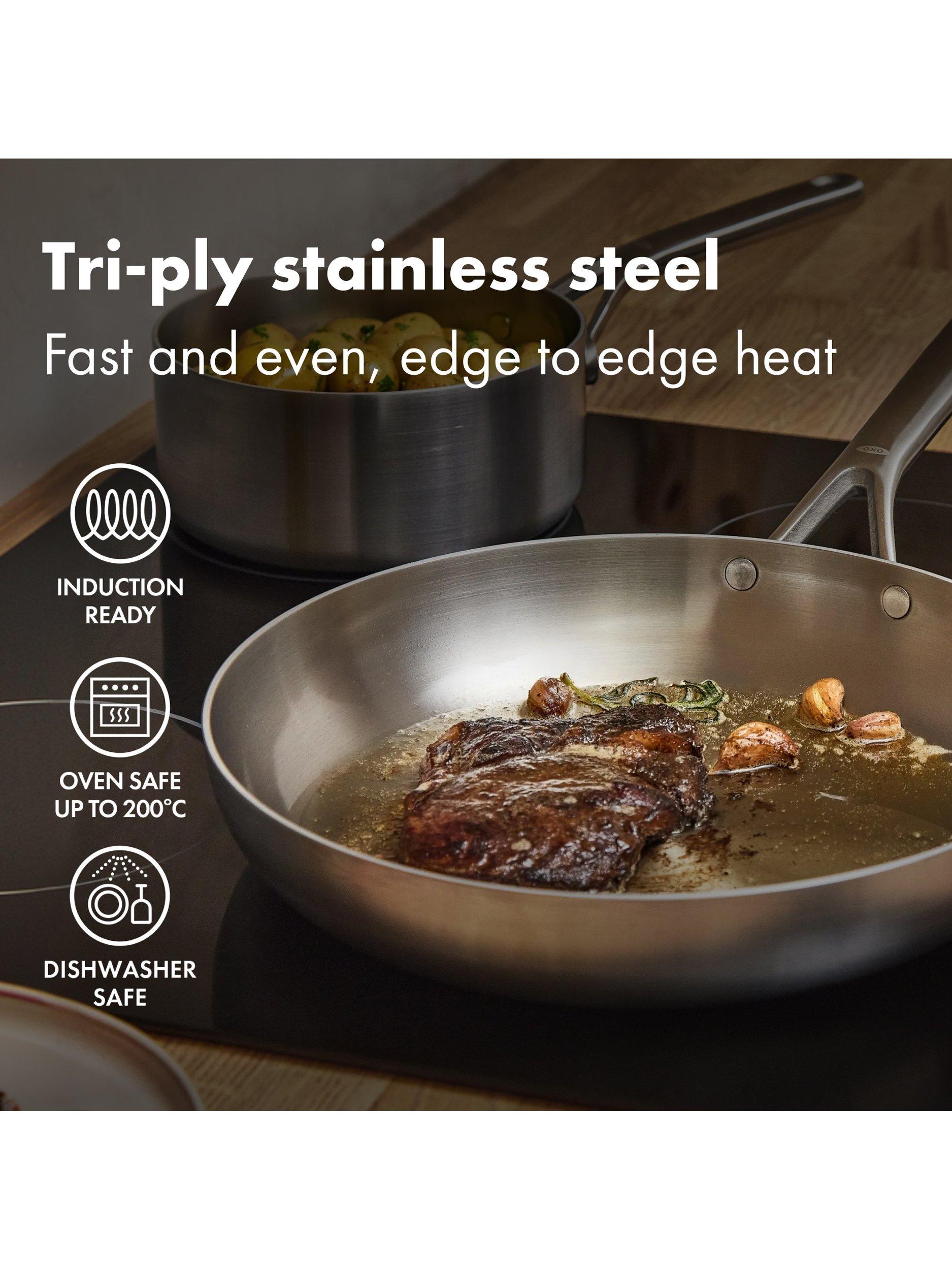 OXO Mira stainless steel frying pan, imported from the UK