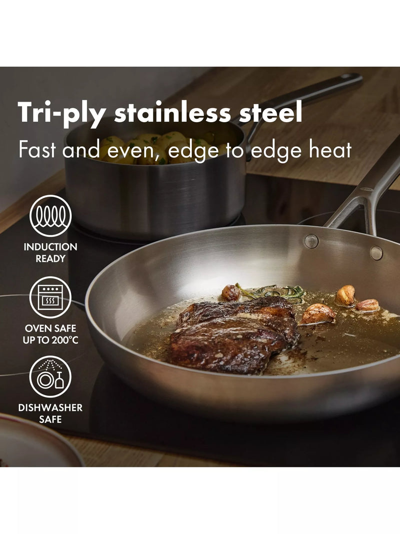 OXO Mira stainless steel frying pan, imported from the UK