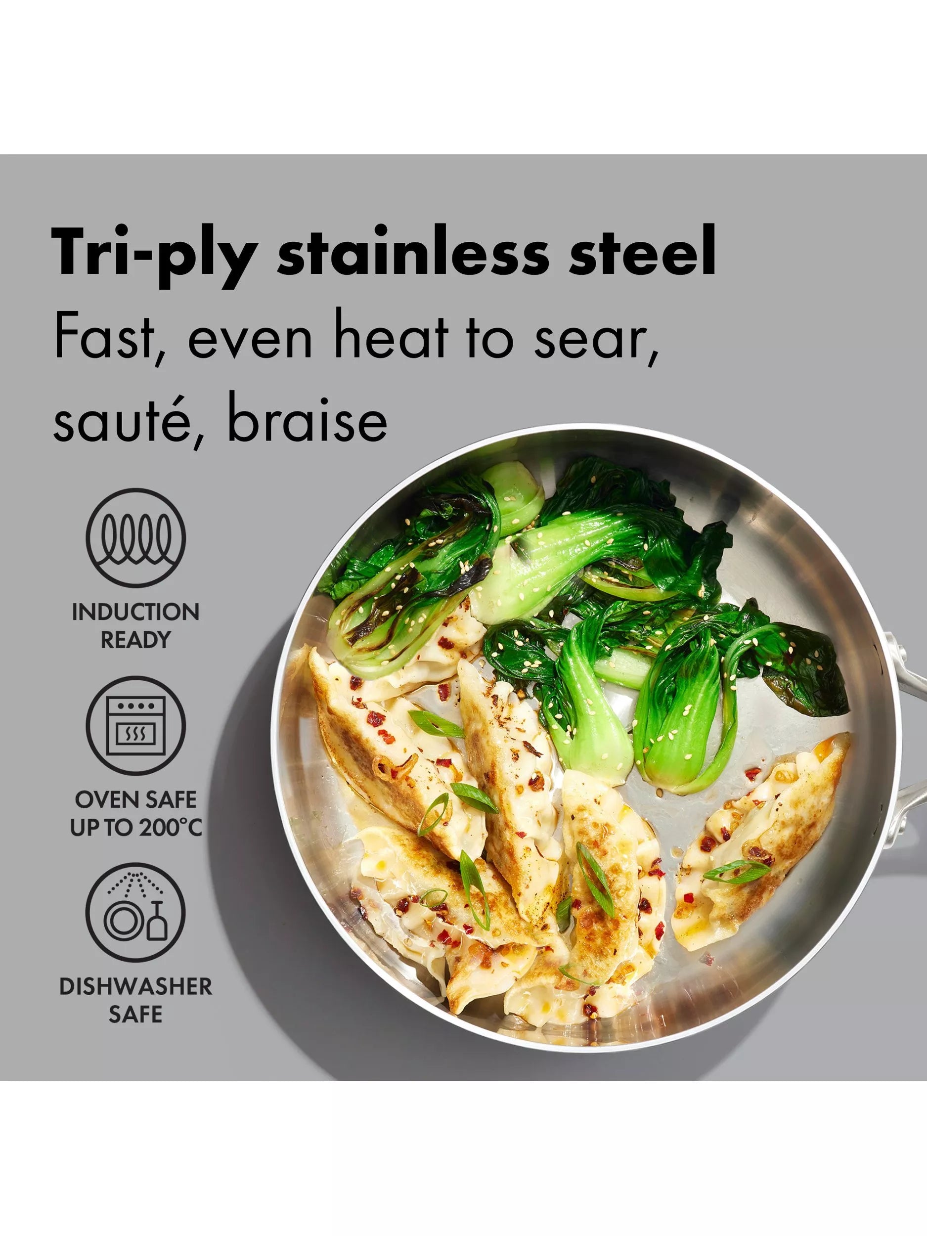 OXO Mira saute pan stainless steel 24cm (British brand)