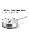 OXO Mira saute pan stainless steel 24cm (British brand)