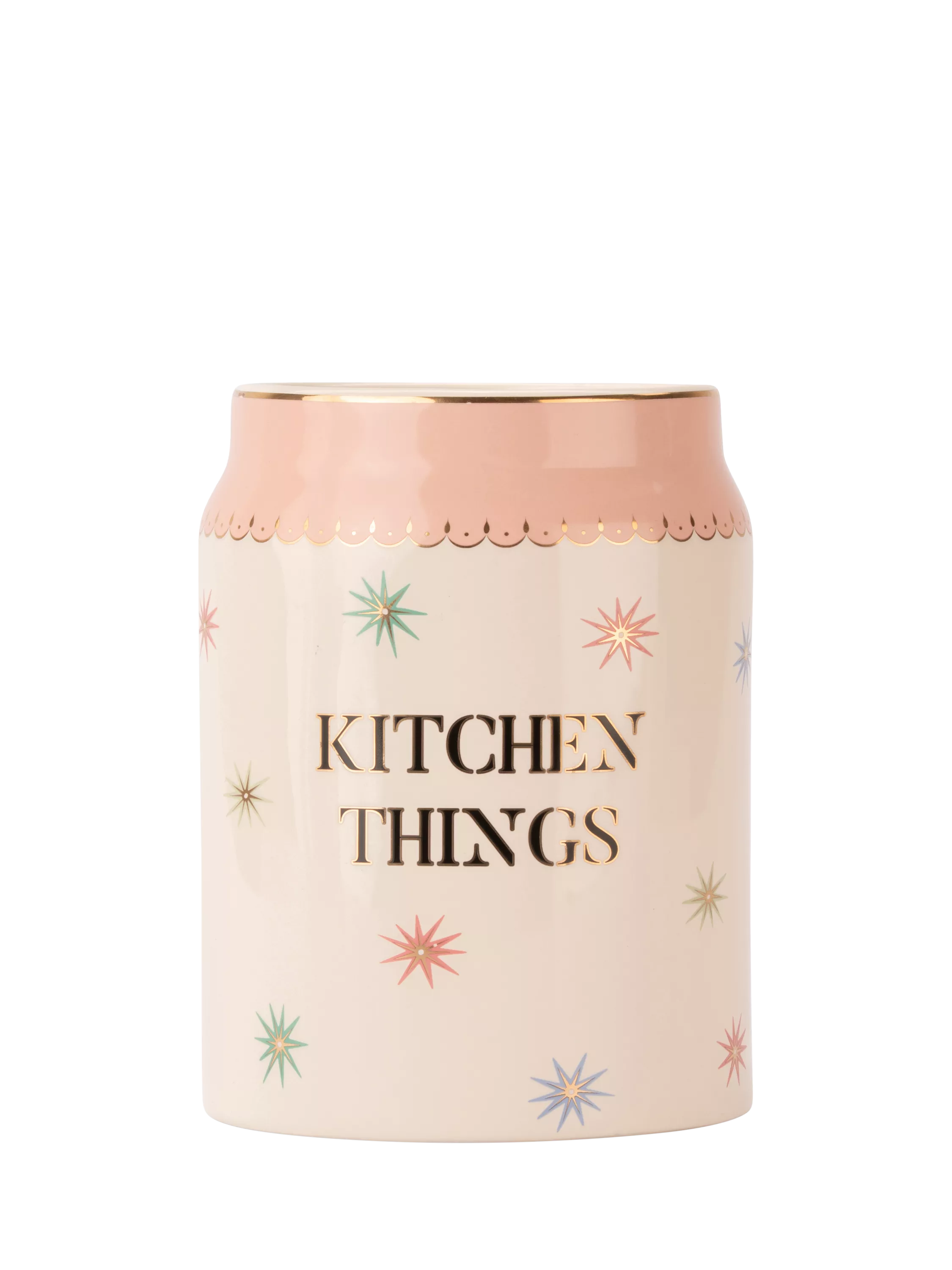 Yvonne Ellen stoneware utensil jar pink (British brand)